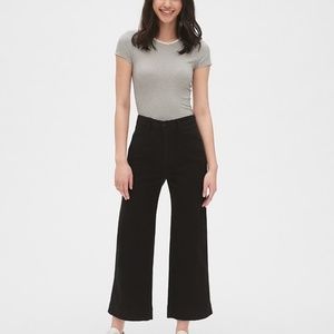 Gap High Rise Wide-Leg Crop Black Khakis